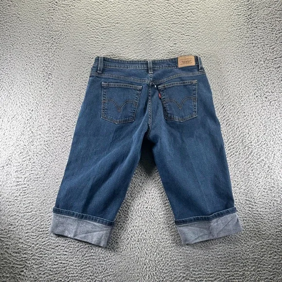 Levi's 515 Jeans Women 12 Blue Cotton Denim Capri Straight Leg Stretch Workwear - Picture 6 of 11